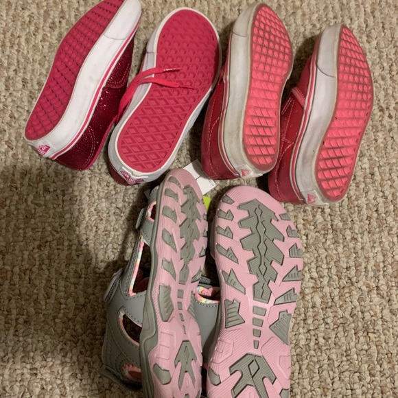 Shoe lot: NWT Eddie Bauer sandals, NWOT Vans, gently-work Vans. - Picture 2 of 2
